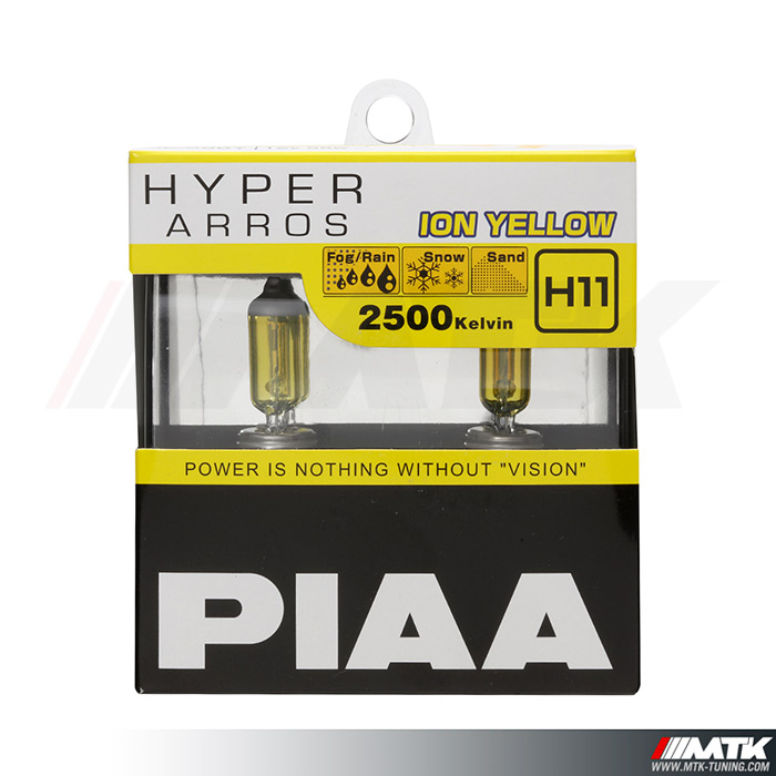 Ampoules PIAA HYPER ARROS Jaune H11 - 2500K